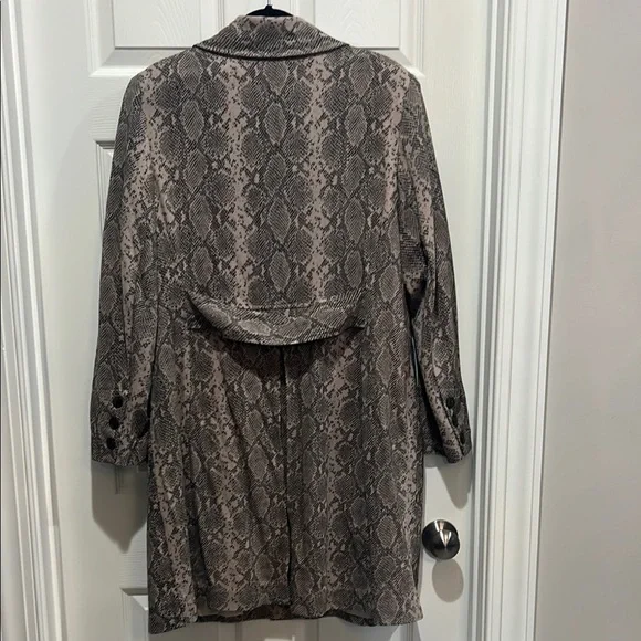 CAbi Brown and Black Trench Coat with Snakeskin Pattern - Picture 4 of 9